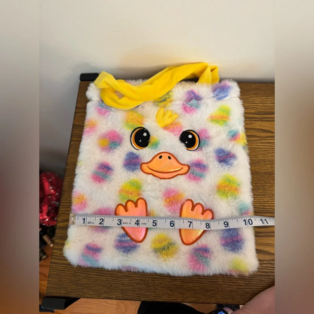 Colorful Duck Plush Tote Bag